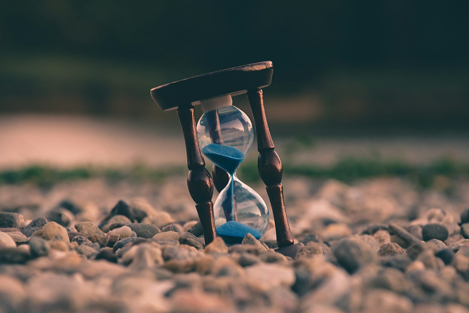 An hourglass with sand running through it